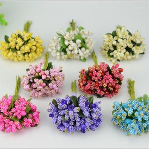Toptan-12 adet / grup PE Mini Dut Parti Yapay Çiçek Cengele Tel Kök / Evlilik Yaprakları Küçük Düğün Kutusu Dekorasyon Malzemeleri1 Decora