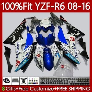 Injectie Mold Bodys voor Yamaha YZF R6 YZF R6 R YZF600 Carrosserie NO CC YZFR6 YZF OEM White Blue Fairing