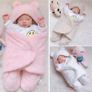 Nyfödd quilt solid spädbarn pojke sova wrap filt flicka förtjockad bomull swaddle fotografi rekvisita swaddled baby levererar 3 färger bt4804