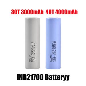 100% wysokiej jakości INR21700 30T 3000MAH 40T 4000MAH 21700 bateria litowa 35A 3.7v E Cig Mod L Li-Ion Akumulator dla Vape Box Grey Blue A04