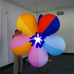 2020年のパーティーイベント舞台の装飾のための光と送風機が付いている音楽パーティーの装飾の膨脹可能なLEDの花