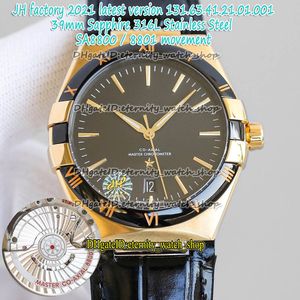 2021 JHF Ultima versione 39MM Acciaio inossidabile 316L SA8800 8801 Automatico 131.63.41.21.01.001 Orologio automatico da uomo con quadrante nero Orologio da eternità