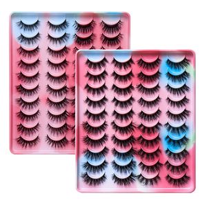 20 par Fałszywe rzęsy Grube Naturalne Long Crisscross Fałszywe Eye Lashes Zestaw przedłużający w 4 edycjach JACOR20