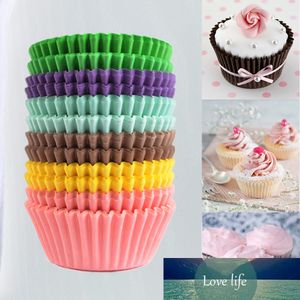 100st Kök Bakeware Cake Moulds Papper Bakning Bakverk Verktyg Muffin Cupcake Lila Gul Rosa Kaffe Vit Mynt Dekorationsverktyg