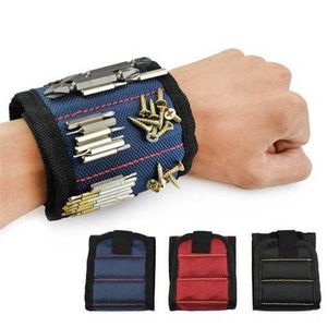 Magnetic Wristband Pocket Tool Belt Poch Bag Skruvar Hållare Holding Verktyg Magnetiska Armband Praktisk Stark Chuck Wrist Toolkit ZZC4004
