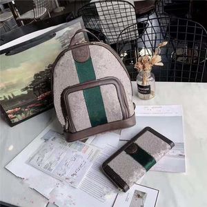Backpack Red And Green Stripe Printed Satchel Letters School Bags For Teenage Girls Men And Women Bagpack