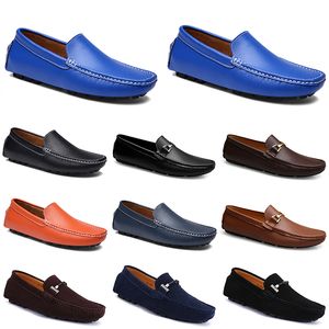 Leathers Breathable Soft Doudous Casual Driving Shoes Sole Men Light Tans Black Navys Whites Blue Sier Yellows Grey Footwear All-Match Outdoor Cross-Border 155 19631