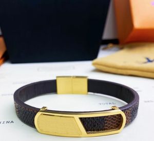 Hot Sale Mode Smycken Rostfritt Alloy Armband Bangles Pulseiras Rostfritt Stål Läderarmband för Man Kvinnor Gåva Med Box RT11a