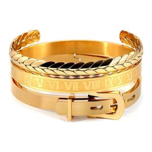 Bangle Fashion Top Quality Luxo Numerais Romanos Trançado Pulseiras De Aço Inoxidável Bangles De Aço Inoxidável Jóias De Jóias Presente