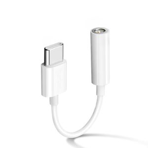 Typ C till 3,5 mm aux-anslutningstelefonkablar Earphone USB-C till hörlur Jackadapterkonverteringsljudkabel för Huawei Xiaomi Samsung