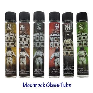 Preroll Packaging Tubes Moonrock Glass Tubes Dry Herb Packaging Preroll Joint Packaging Glass Bottle New Moonrock Sticker 120*20mm Instock