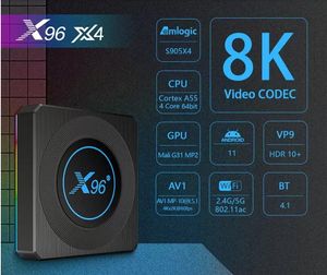 Smart X96 TV BOX Android 11 X96 X4 Amlogic S905X4 4G 64GB RGB Light TV-Box Support AV1 8K Dual Wifi BT4.1 32GB Set TopBox X96X4