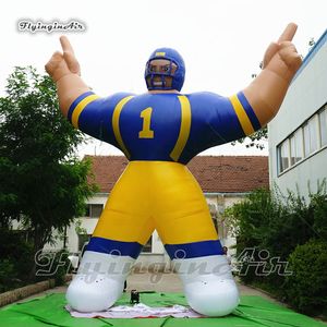 Giant Uppblåsbara Nordamerika Fotbollsspelare Modell 6m Club Team Mascot Air Blown Rugby Player Balloon för sportspel