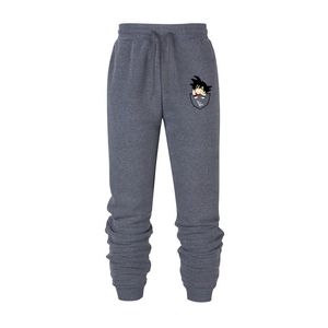 Märke Jogging Designer Nya Män Märke Manliga Byxor Casual Byxor Roliga Tryck Sweatpants Jogger Grå Elastisk Bomull Fitness Workout