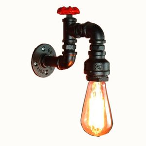 Industriell vattenrör Vägglampor Sconce Steampunk Vintage E26 Edison Light Iron Metal Bedside Lamp Light Fixture för Corridor Cafe Bar Home