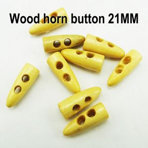 100pcs 20mm Brown Wooden Horn Toggle Clothes Sewing Button Clothing Accessory Coat Buttons Whb-085 100 jlliGl