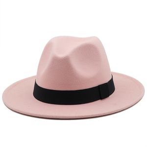 Простая мода Fedora Hat Женщины Мужчины Широкие Breim Hats Женщина Войт Шляпа Дамы Федорас Человек Повседневная Шапочка Женский Мужской Лучшие Крышки Весна Осень Зимние Аксессуары Оптовая 2022