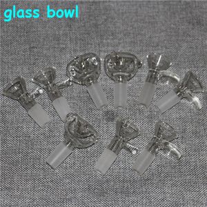 Hookahs tjock Pyrex Glass Bowl med 14mm 18mm Man Herb Tobacco Bong Bowls For Glass Water Pipes Bongs