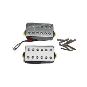 Yükseltme Özel Vintage Krom Humbucker Pickups 12 Mıknatıslar 4C İletken Gibson Gitar için Kablo Demeti ile 1 Set