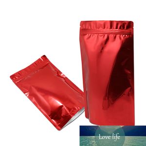 100 pçs / lote Red Heat Seal Stand Up Folha De Alumínio Zipper Bag Package Self Self Zip Lock Mylar Presentes Foil Folha Alimentar Snack Pack Bolsa