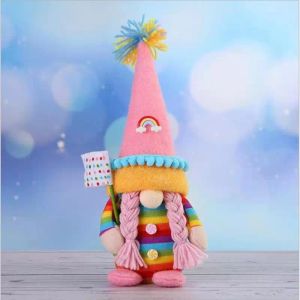 DHL Rainbow Dwarf Toy Fairy Rudolph Faceless Doll Cute Colorful Dolls Window Decoration Ornaments Valentine's Day Christmas Gifts