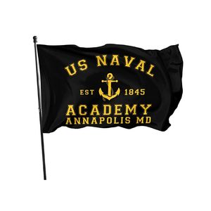 US Naval Academy Bandeiras Banners 3 'x 5'FT 100D poliéster cor vívida com dois gromes de latão