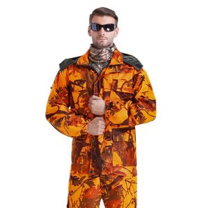 Frete grátis um terno grande jogo de caça de caça real-árvore laranja laranja jaqueta camo calças à prova de vento à prova de vento camo hoodies