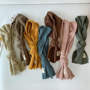 Novos Crianças Sólida Cor Scarf Neck Big Boy Meninas Malha Quente Coleira Inverno Moda Venda Quente Lençoado Quente