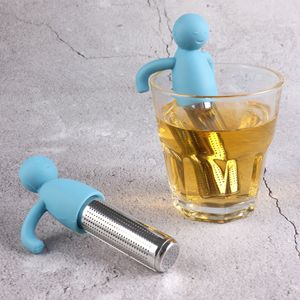 Little Man Tea Infuserステンレス鋼304ルーズリーフフィルターMR人形のハーブストレーナー攪拌機ツール台所用品