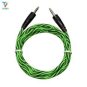 Trwały kabel AUX 3.5mm Jack Nylon Braided Audio Cable Male do Male Aux Cord do iPhone Samsung do głośnika Hurtownie 50 sztuk / partia