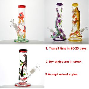 Tornado Bong Klein Recycler Heady Glass Dab Rigs Duschhuvud Perc Percolator Oil Rig Färgglada vattenrörsskepp till sjöss