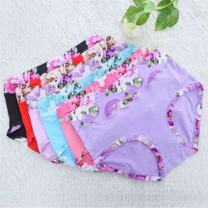 5Pcs Print Panties Women's Underwear Cute Cotton Panties Plus Size Briefs Girl Ladies lingeries Panty Sexy Underpants For Women 211222