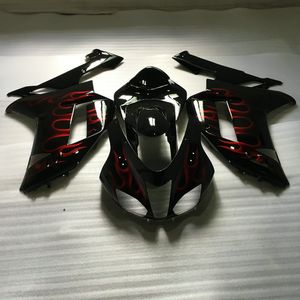 Motorcycle Fairing body kit for KAWASAKI Ninja ZX6R 636 07 08 ZX 6R 2007 2008 ABS Red flames black Fairings bodywork+Gifts KB53