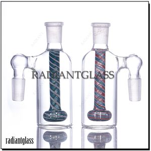 Rauchender 14-mm-Aschefänger, 45-Grad-90-Grad-Kopf-Perkolator, Wigwag-Inline-Stiel, 14-mm-18-mm-Verbindung, klarer Aschefänger