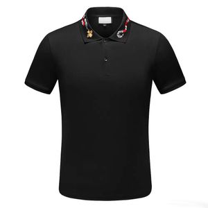 2022 Novo Designer Polo Camisas Homens Luxo Polo Casual Homens Polo T Shirt Cobra Carta de Abelha Imprimir Bordado Moda High Street Mens Polos