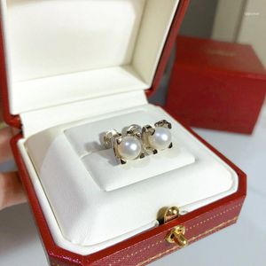 Dynda Żyrandol Kolczyk Pearl Kolczyki Biżuteria 8mm 925 Sterling Silver Women High Christmas Party Gift11