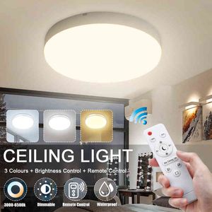 LED Ceiling Light 24W 18W 3000K-6500K 32led with Remote Control Pendant Lamp Stepless Dimming for Kitchen Bathroom Home Lighting W220307