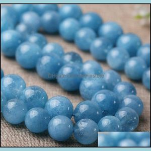 15 natuurlijke ronde blauwe Braziliaanse aquamarijn edelstenen losse kralen mm drop levering stenen sieraden amsdv