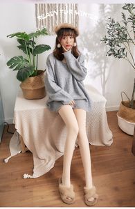 autumn and winter fashion Socks and warmth wear plus velvet thick imitation nylon leggings pants high waist color female stepped Show thin leg