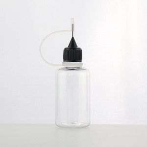 Klare, transparente 5 ml, 10 ml, 15 ml, 20 ml, 30 ml, 50 ml, 100 ml Kunststoff-Tattoo-Tintenflasche mit rostfreier Metallnadelspitze, Tropfflasche, leere Ölflaschen