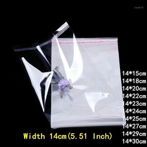 200 pcs 14cm largo sacos plásticos claros auto adesivo saco de celofane transparente jóias doces bolsa de embalagem saco de presente1