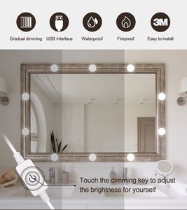 Новейший дизайн 12V зеркало для макияжа Лампочка Голливудских Тщеславих огней Плавного Диммируемого Бра-10 14Bulbs Набора для туалетного столика