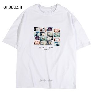 ストリートウェアヒップホップTシャツアイプリント男性原宿Tシャツ夏半袖Tシャツコットンホワイトトップスティーストリートウェア220309