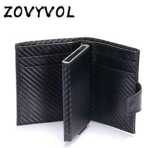 Zovyvol Kısa Akıllı Erkek Cüzdan Para Çanta Deri RFID Erkek Tahtası Kart Küçük Sikke Çanta Pocket S 211223