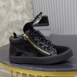 Marka Erkek Rahat Akın Deri Metal Rahat Ayakkabılar Parti Elbise Ayakkabı Erkekler Flats Dantel-up Sneakers Siyah Renk Büyük Boy MKJAA0005