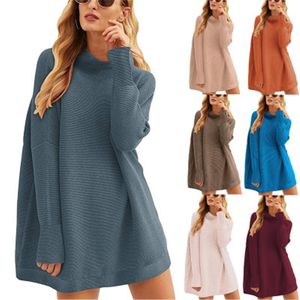 Kobiety Wysokiej szyi Sweter Odzież Moda Trend Z Długim Rękawem Knitting Pullover Tops Designer Kobiet Zima Nowy Casual Luźny Sweter