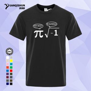 Yuanqishun grappige tee is rationeel, word echt! Maths Science Geeky Joke Pun Pi T-shirt Tops Gift Tshirt voor Mannen T-shirt 1183-i