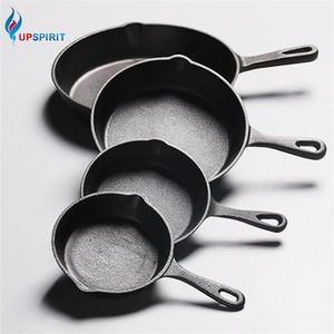 UPSPIRIT Cast Iron Non-stick 14-20CM Skillet Frying Pan for Gas Induction Cooker Egg Pancake Pot Kitchen&Dining Tools Cookware 201223