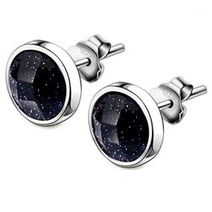 Stud 7MM Square Round Black Zircon Earrings For Men Vintage Fashion Jewelry Rhombic Section Male Cool Punk Stylish Man1