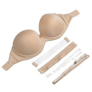 Novo Invisível Clear Back Strapless Bras Sexy Push Up 2 Breasted Bras Multiway Casamento Casamento Underwear Tamanho 32 3 3 36 38 40 A B C D 201202